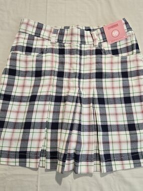 NWT Gymboree Girls' Pleated Plaid Skort Size 10 100% Cotton Preppy